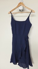 Navy Mini Dress With Ruffle And Adjustable Straps Size Small