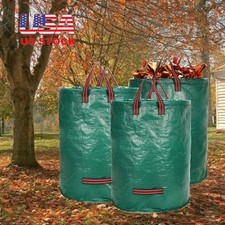Paquete de 3 bolsas de hojas de jardín de 72 galones reutilizables para asas de residuos de césped de patio bolsas de basura
