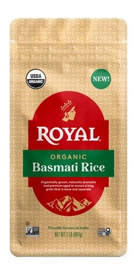 Royal White Basmati Rice - Organic Long Grain 2 Pound (Pack of 1)