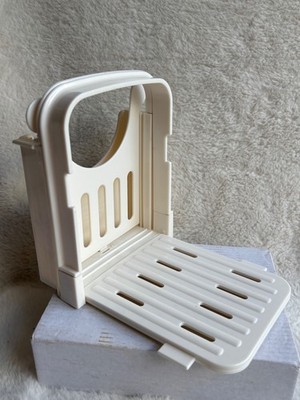 Bread Slicing Tool Adjustable White Plastic Excellent Condition