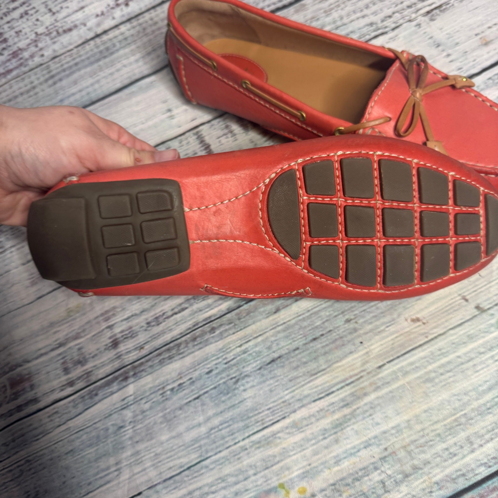 Clarks Artisan Leather Slip On Loafers Coral Wome… - image 3