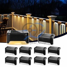 8 Pack LED Solar Fence Lights Dusk to Dawn Wall Garden Pathway Deck Lamp Outdoor