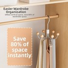 360 Degree Rotation Six Prong Hooks for Closet Storage and Space Efficiency
