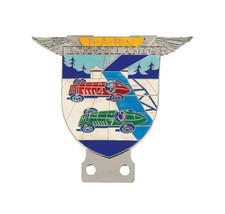 Vintage Brooklands Radiator Grill Metal Badge Emblem Brass Chrome