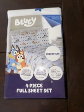 Bluey and Bingo SZ Full 4-Piece Sheet Set Microfiber Kids Bedding NEW