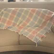VINTAGE Faribo Wool Blend Afghan Throw 57" X 44" Fringe Blanket