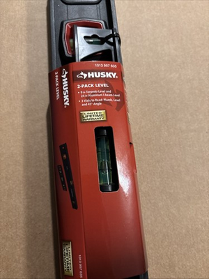 #ad Husky Husky 2pk 9in. Torpedo and 24in. Aluminum Level New In Package. $17.99