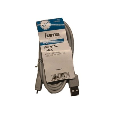 Hama Charging Cable, Micro USB Cable, Micro USB - USB A (2.0), 0.9m, Grey 