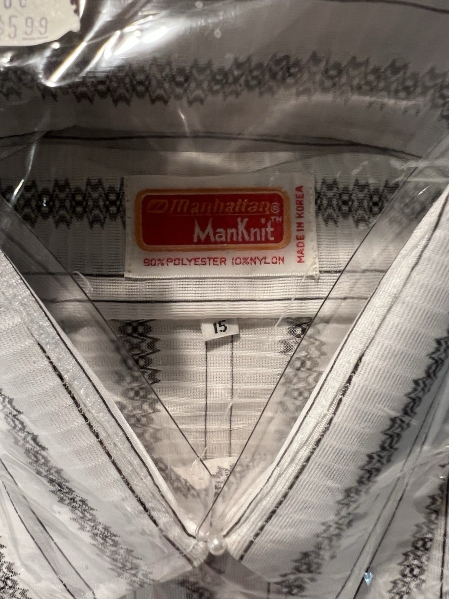 トップス 60s Manhattan DURA-SMOOTH S/S Open Mens VTG 60s Manhattan Man Knit Button Up Short Sleeve Shirt