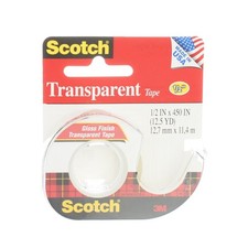 3 Pack Scotch Transparent Tape, Gloss Finish, 0.5in X 450in