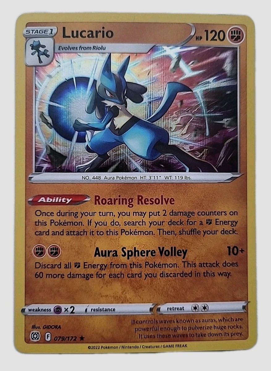 Lucario HP120 2022 Collectible Holo Pokemon Trading Card No. 079