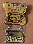 2004 Super Bowl 38 XXXVIII Champions Patriots Panthers pin W/dangling — photo 2