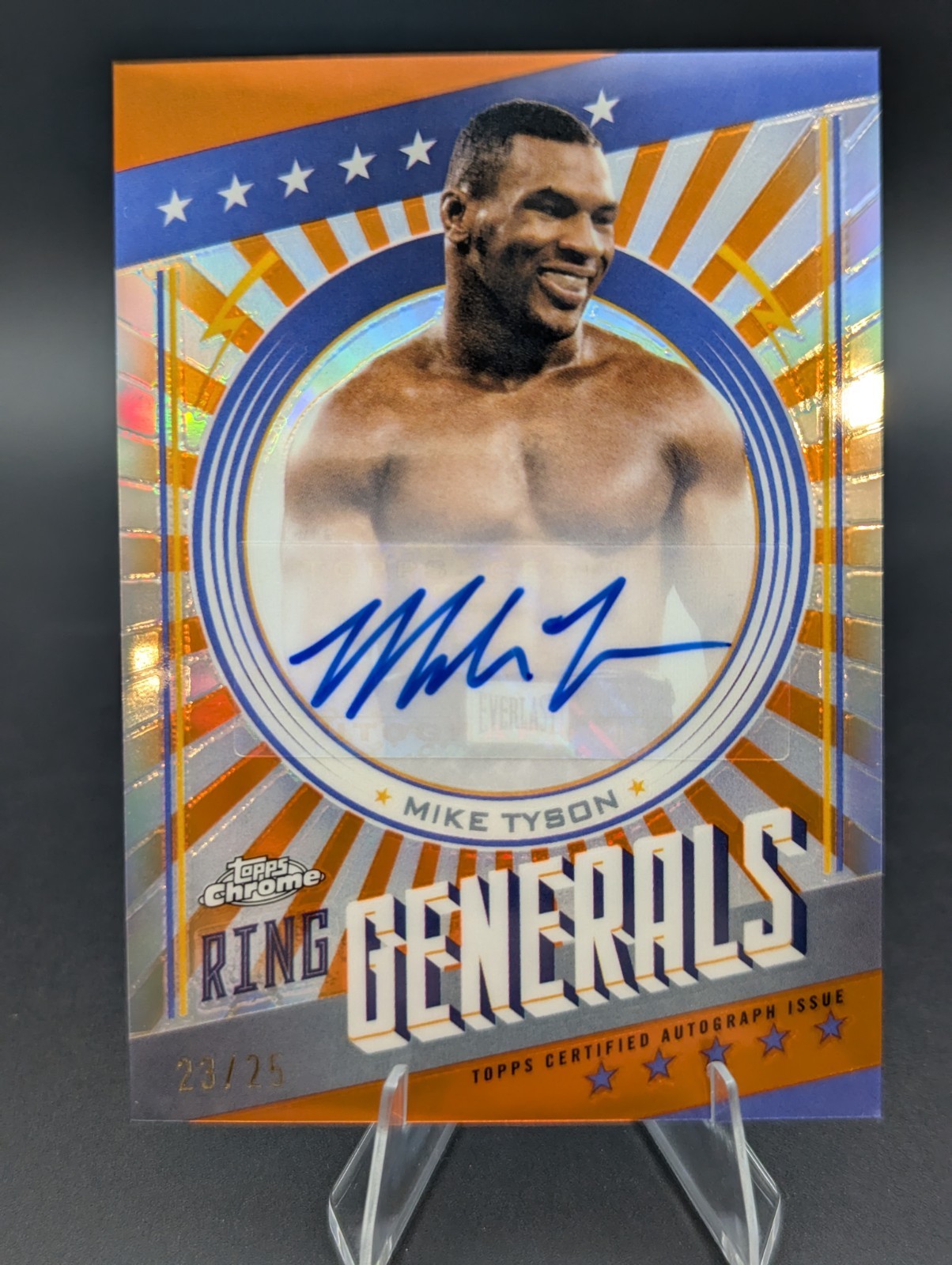 2024 Topps Chrome Mike Tyson Ring Generals Auto Orange Refractor #23/25