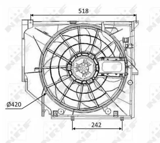 Radiator fan Single Fan 47026 NRF for BMW 3 3 Coupe 3 Touring 3 Convertible