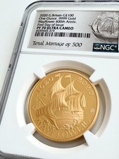 Great Britain - 2020 - Mayflower - 400th Anniversary - 1oz Gold Proof - NGC 4320.39 per troy oz