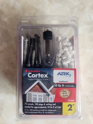 Cortex AZEK Traditional White Plugs 2 inch screws for 50 lin ft FMCTXT-AZ50TDHD