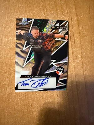 2025 Leaf Eclectic PBA - Tom Daugherty - Flash Tiger Refractor Auto #d 3/3