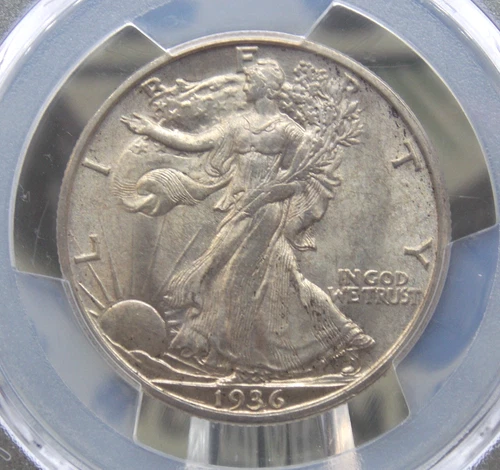 1936 "S" Walking Liberty SILVER Half Dollar 50c PCGS MS63 #973 BU Unc ECC&C, Inc