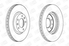 2x CHAMPION 562126CH Disco freno Anteriore adatto per PEUGEOT 407 (6D) 283mm