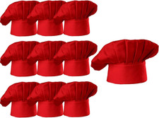 Chef Hat Set of 10 PCS Pack Adult Adjustable Elastic Baker Kitchen