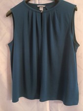 Damen Top,Oberteil ,H&M ,Größe:L, petrol,Polyester Elsathan 40° , Shirt ärmellos