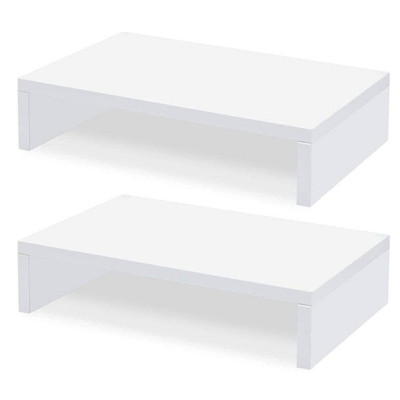 White 14 In. X 3.3 In. Wood Minimal Desk Organizer Stand, 2-Pack