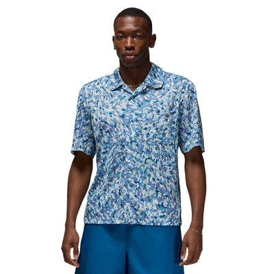 NEW MENS S SMALL NIKE JORDAN ESSENTIALS POOLSIDE TOP SHIRT BLUE GREY FN6461 423