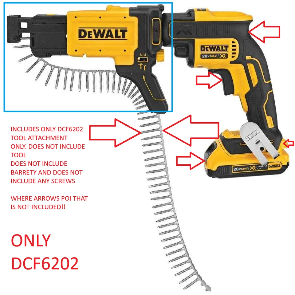 NOVO DEWALT acessório agrupado para pistola de parafuso de drywall (DCF6202) 1de BIT incluído NOVO - Imagem 3 de 4