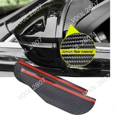 PVC Car Side Rear View Mirror Rain Eyebrow Visor Carbon Fiber Look Guard Shield