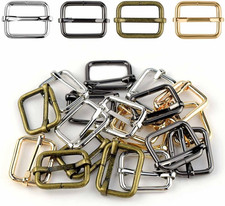 20 Pack Metal Roller Buckle Ring 1 Inch Multi-Purpose Webbing Slider for Strap B