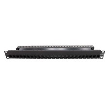 SIEMON Z6-PF-24 LOADED ZMAX 24-PORT CAT6 PATCH PANEL, STP, FLAT, 1U, BLACK