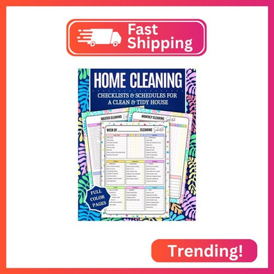 #ad Home Cleaning Book: COLOR House Cleaning Checklist Planner and Organizer to Keep $14.74