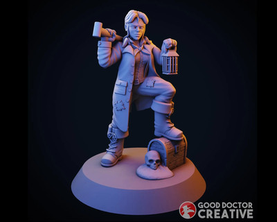 Female Grave Robber or Treasure Seeker - Cyberpunk/Sci-Fi - 28/32mm -Good Doctor