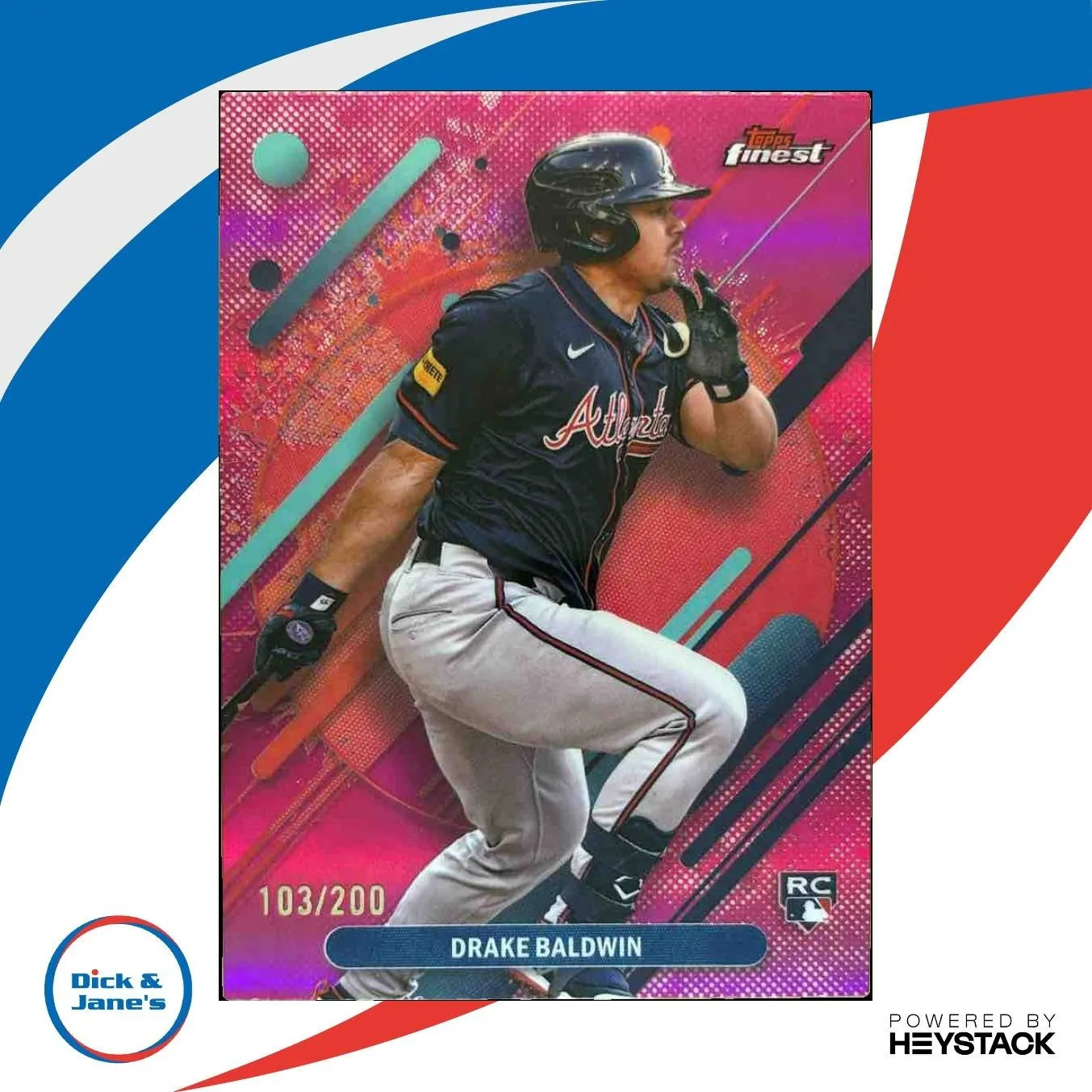 2025 Topps Finest Drake Baldwin Rare Magenta 103/200 #287 RC Atlanta Braves