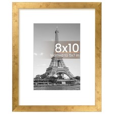 upsimples 8x10 Picture Frame, Display Pictures 5x7 with Mat or 8x10, Bronze