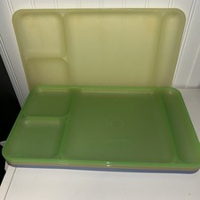 Vintage Tupperware Food Trays #1533 Set Of Four Made In USA Lunch Trays 1980s