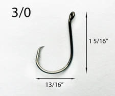 PACK OF 50 Size 3/0 TACKLEWORKS Offset Circle Fishing Hooks 7384