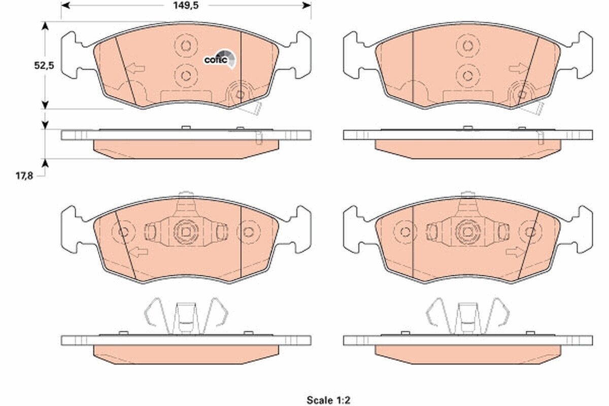 GDB1921 TRW Brake Pad Set, disc brake for CHRYSLER,FIAT,LANCIA