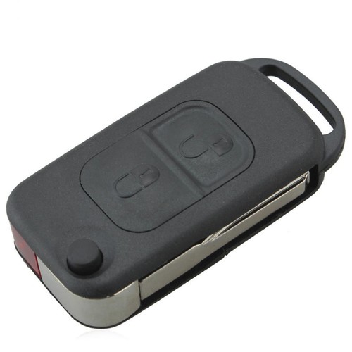 Black 2 Buttons Folding Replacement Car Key Remote Fob Shell Case Fit for Benz - Picture 5 of 11
