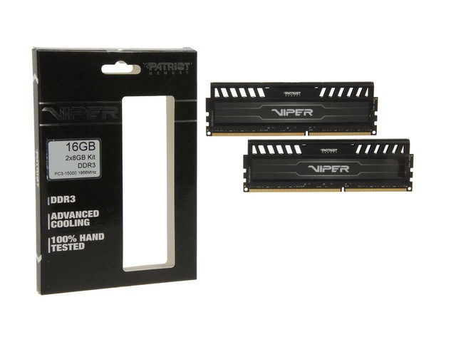 Patriot PV316G186C0K Viper 3 Black Mamba 16GB 2x8GB DDR3 PC3-15000 ...