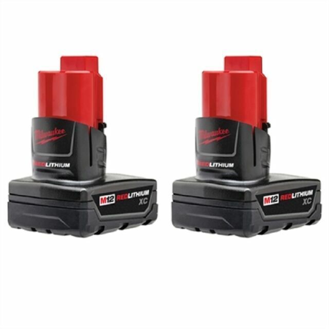 Milwaukee M12 12V XC Extended Capacity Lithium-Ion Battery Pack of 2 Black