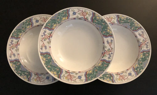 Set Of 3 Mikasa PROVINCIAL VILLA MEDICI CV900 9-1/4” Large Rim Soup Bowls EUC