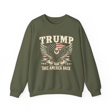 Sudadera Trump Take America Back, Camiseta Gráfica Política, Unisex Cuello Redondo