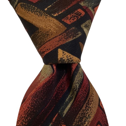 GALLI'S Men's 100% Silk Necktie SPAIN Designer Geometric Multi-Color GUC Rare