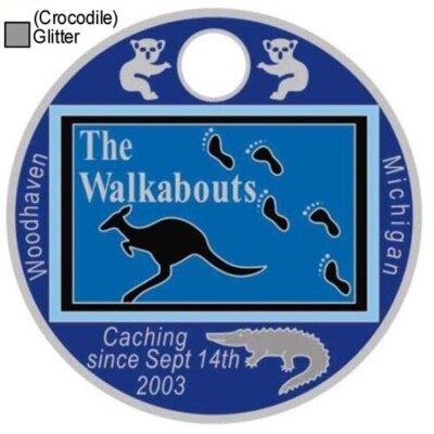 The Walkabouts 2013 Pathtag #24453 GEOCACHING Pathtags Bear Geocoin USA Tag