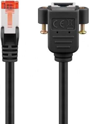 CAT 6 Verlängerungskabel, S/FTP (PiMF), Kupferleiter,halogenfreier, schwarz, 2 m