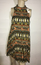 re named Dress Women's Sz. S Boho Sleeveless Deep V Back Button Neck NWT