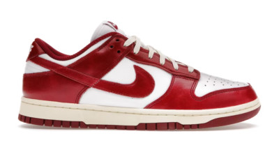 Nike Dunk Low PRM Vintage Team Red (Women's) Sneaker, FJ4555-100  