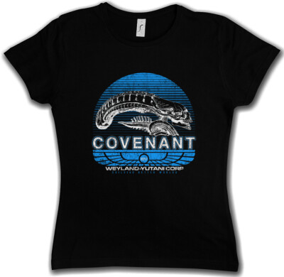 COVENANT WOMAN T-SHIRT Prometheus USCSS Nostromo Alien Yutani Logo Space Ship