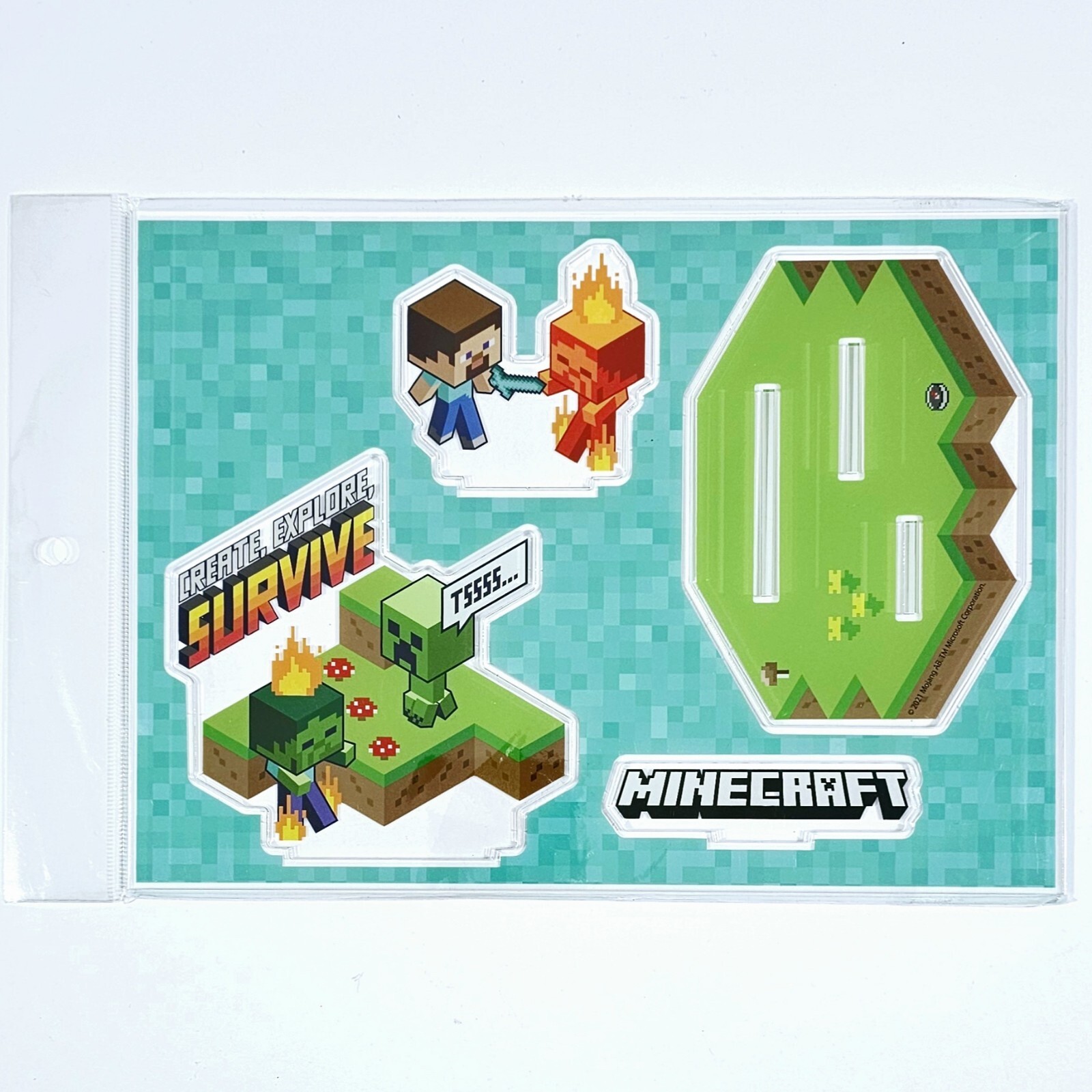 ©Mojang Granup MINECRAFT Merchandise ACRYLIC DIORAMA ""FIELD SURVIVE"" 25x18cm NEW